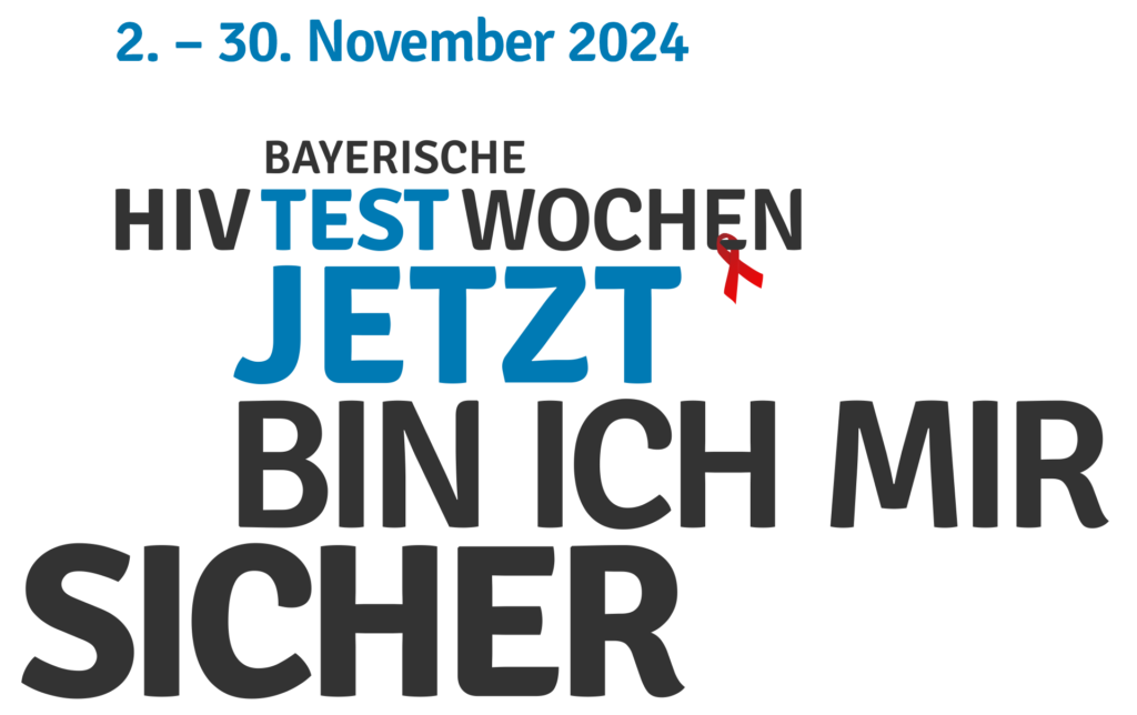 Datum und Logo Bayerische HIV-Testwochen - TestJetzt.de - Jetzt bin ich mir sicher?