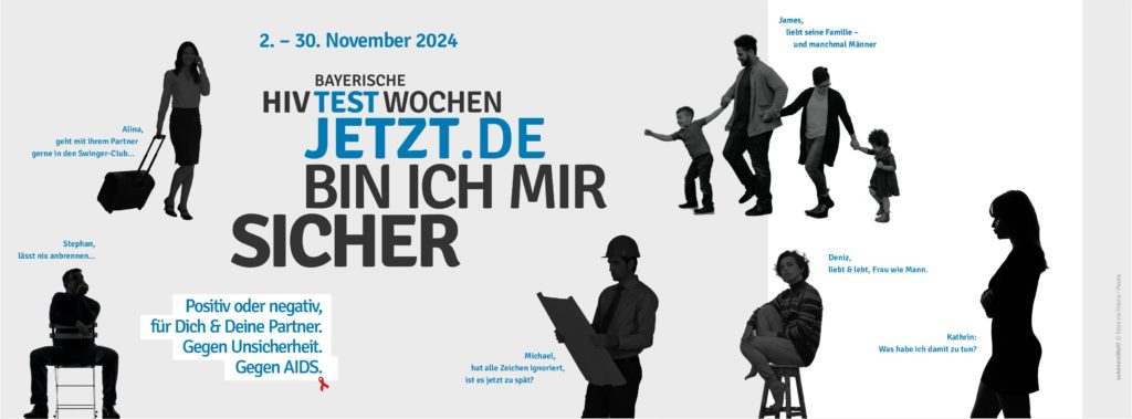 HIV-Testwochen 2.-30. 11. 2024 - Alle Testimonials, alle Erfahrungsberichte von Sex-positiven Menschen die von HIV betroffen sind, waren oder sein könnten in einem Bild!