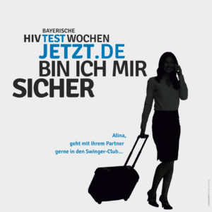 HIV-Testwochen Motiv Alina: Mein Mann und ich sind sexpositiv und gehen ab und zu in einen Swinger-Club oder -Party.